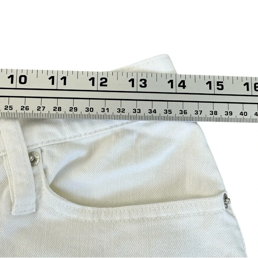 J.Crew White Denim Mini Skirt Button Front High Rise Summer Size 28